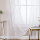 1 x RAW Customer Returns MIULEE Set of 2 Sheer Voile Curtains Rod Pocket Transparent Curtain Polyester Window Curtain Transparent Living Room Airy Decorative Curtain for Bedroom 140 x 245cm W x H , Rod Pocket White - RRP €28.02