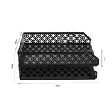 1 x RAW Customer Returns Exerz Letter Trays 2 Pack Stackable Paper Sorter Desk Organizer File Tray for Desk - Wire Mesh Metal Filing Rack - Black - RRP €22.12