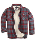 1 x Brand New Coevals Club Men s Flannel Jacket Shirt Sherpa Lumberjack Shirt Flannel Shirt Long Sleeve Checkered Snap Buttons Cotton Winter Shirt Merlot Gray 8 M  - RRP €65.53