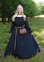 1 x RAW Customer Returns Battle-Merchant Medieval Skirt Women s Cotton floor-length and flared in various colors S-XXL Medieval LARP Clothing Maid Viking Black, L  - RRP €33.84