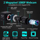 1 x RAW Customer Returns ELP Web Camera 1080P with 2.8-12mm zoom lens, 2MP OV4689 60fps wide angle webcam plug play for PC, desktop, variable focus FHD industrial camera USB, 720P 120fps, 360P 260fp mini video conference camera - RRP €109.0