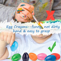 1 x RAW Customer Returns Ventvinal Toddler Crayons, 9 Colors Egg-Shaped Crayons Drawing Pens for Toddlers and Children, Safe and Non-Toxic, the Perfect Easter Gifts for Children - RRP €11.92