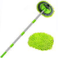 1 x RAW Customer Returns WillingHeart 160cm 2 in 1 Car Wash Brush Telescopic Microfiber Coral Chenille Car Wash Mop 180 Rotation Wash Mitt with Telescopic Handle Extension Rod for Car RV Trucks Caravan Motorhome - RRP €17.89