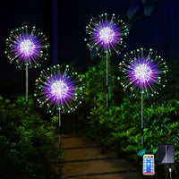 1 x RAW Customer Returns yowin garden decoration solar lights for outdoors, 4 x 120 LED solar lights dandelion, 8 modes solar plug garden lighting weatherproof solar lamps fireworks for garden balcony terrace decoration - multicolored - RRP €29.38