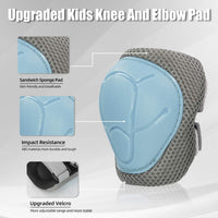 1 x RAW Customer Returns LANOVAGEAR knee pads children s protectors inline skates protector set protectors children 2-8 years elbow pads knee pads wrist pads 6 in 1 for inline skates cycling skateboards scooter light blue  - RRP €18.99