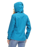 1 x RAW Customer Returns AXESQUIN women s rain jacket, women s rain jacket, waterproof, breathable, lightweight rain jacket for women, bicycle with hood, hiking, traveling, trekking - RRP €41.99