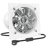 1 x RAW Customer Returns HG Power exhaust fan 150mm bathroom fan Quiet 525m h with return flap Powerful metal wall fan with EU plug for kitchen bathroom garage basement, white - RRP €35.4