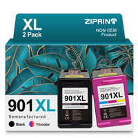 1 x RAW Customer Returns ZIPRINT 901XL Compatible for HP 901 Printer Cartridges for HP OfficeJet 4500 J4580 J4680 J4540 J4550 J4524, J4535 J4545, J4600, J4585 J4624, J4660 Black, Color  - RRP €30.24