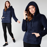 1 x RAW Customer Returns CityComfort Women s Pullover, Hoodie - Super Soft Fluffy Hoodie Pullover, Women s Fleece Pullover - Gifts, Hoodie for Women Navy Blue, XL  - RRP €27.6