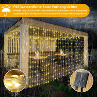 1 x RAW Customer Returns GCMacau Solar Fairy Lights Outdoor Indoor, 3x3m 300 LED Solar Light Curtain Outdoor Fairy Lights, 8 Modes Remote Control IP65 Weatherproof Waterproof Solar Fairy Lights Outdoor for Indoor Gardens Christmas - RRP €25.2