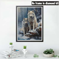 1 x Brand New Reofrey DIY Diamond Painting Accessories Wolf Full Set, Painting Diamond Painting Pictures Animal Crystal Embroidery Cross Stitch Home Bedroom Office Wall Decoration 30x40cm S11 - RRP €20.4