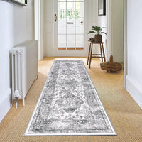 1 x RAW Customer Returns SHACOS Carpet Runner Hallway Non-Slip Washable 60x180 cm Corridor Carpet Hallway Runner Boho Soft Carpet Runner Hallway Gray Vintage Hallway Runner Carpet for Living Room, Kitchen, Bedroom - RRP €28.99