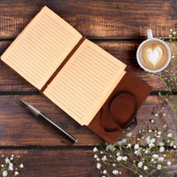 1 x RAW Customer Returns Leather Diary, Lined Notebook - MOONSTER Women s Diary with Embossed Heart, Small Medium Width Lined Notebook 18x13cm - Kraft Paper - 400 Pages - Inspirational Gift for Women - RRP €24.95