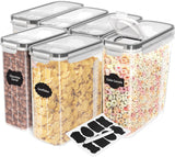 1 x RAW Customer Returns KICHLY Storage Jars Set of 6 - BPA free plastic airtight storage containers storage box food storage jars for storing pasta cereal, flour, rice and for pet food - RRP €32.49