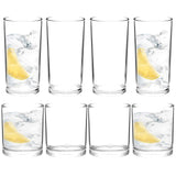 9 x Brand New Youngever 8 pieces 350ML and 500ML drinking cups, reusable water glasses, plastic glasses, plastic glasses reusable plastic cups, unbreakable glasses transparent  - RRP €296.37