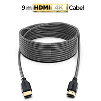 1 x RAW Customer Returns PowerBear 4K HDMI Cable 9m 18Gbps High Speed HDMI Cable, Braided Nylon Gold Connectors, 4K 60Hz, Ultra HD, 2K, 1080P, ARC CL3 Certified for Laptop, Monitor, PS5, PS4 more - RRP €21.62