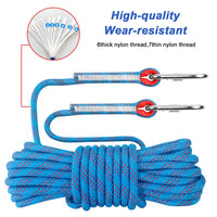 1 x RAW Customer Returns Bolatus 10mm Safety Rope 20 Meters, Nylon Outdoor Rescue Rope High Strength Rope with Carabiner Safety Rope for Emergency Survival, Fire Rescue Load 1500 KG Blue  - RRP €29.99