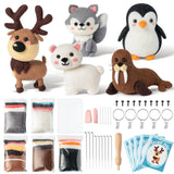 1 x RAW Customer Returns WATINC 25Pcs Polar Animal Needle Felting Starter Kit DIY Needlework Craft Felt Tools Felt Needles Foam Mat Polar Bear Penguin Elk Sea Lion Noh Doll Wool Party Accessories for Beginners Kids - RRP €29.79