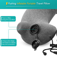 1 x RAW Customer Returns simptech 2023 Newest Inflatable Neck Pillow Travel Pillow, Airplane Pillow 360 ergonomic crescent-shaped design for perfect chin support, Removable comfortable and breathable cover. - RRP €22.18