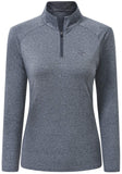 1 x RAW Customer Returns AjezMax Thermal Sports Jacket for Women Women s Running Sports T-Shirt Long Sleeve 1 4 Zip Tops Dark Gray Small - RRP €24.0