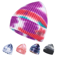 3 x Brand New Knitted Hat for Men Women Tie-dye Hat Warm Hat Multicolor Hat Creative Hat Soft Hat Durable Hat Personalized Hat Fashion Accessories for Autumn Winter Dark Cyan  - RRP €82.8