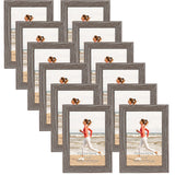 1 x RAW Customer Returns EXYGLO set of 12 picture frames 10x15 cm, grey photo frames collage for 15x10 cm photos and pictures, rustic frames light and thin - wall or table stand - RRP €25.87