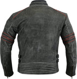 1 x RAW Customer Returns Men s Distressed Leather Motorcycle Jacket, MBJ-03A, Black, L - RRP €137.16