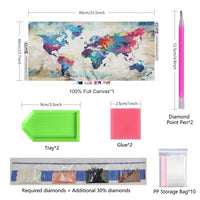 1 x RAW Customer Returns AIMUFAN Diamond Painting Pictures Set Adults, 80 x 40 CM 31.5 x 15.7 Inch 5D Diamond Painting Children Boy Girl with Accessories Pens, Large XXL World Map for Bedroom Living Room Decoration - RRP €11.59