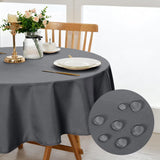 1 x RAW Customer Returns DWCN Light Grey Tablecloth Round 140cm, Stain Resistant Washable Table Linen Waterproof Tablecloth for Dining Room, Garden, Party, Weddings or Household - RRP €16.99