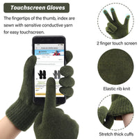 1 x RAW Customer Returns ZASFOU Men s Winter Knitted Gloves Touch Screen Protector Skull Hooded Gloves Fleece Lined Gloves Set - RRP €20.96