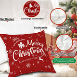 1 x RAW Customer Returns Lanpn 4 pieces white and red cushion cover Christmas cushion cover 60 x 60 cm, winter snowflakes decorative Christmas pillows for Christmas decoration Christmas bed linen sofa decorations red  - RRP €22.99