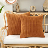 1 x RAW Customer Returns Deconovo Cushion Cover Corduroy Cushion Covers Living Room Decorative Cushion Cover Sofa Cushion Decorative Throw Pillows Cushion Covers Soft Cushion Cover for Sofa Office Couch Bedroom, 45 x 45 cm, Orange, Set of 2 - RRP €17.75