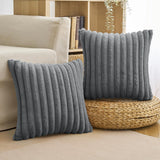 1 x RAW Customer Returns MIULEE Plush Velvet Cushion Cover Faux Fur Soft Modern Sofa Cushion Decorative Cushion Smooth Zip Washable Decorative Cushion Cover for Living Room Bedroom Sofa Set of 2 50 x 50 cm Grey - RRP €20.65