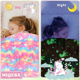 3 x Brand New Luminous Plaid Blanket for Girls, Children s Phosphorescent Unicorn Blanket, Warm Flannel Blanket with Stars and Pony Patterns for Boys, Girls Unicorn B, 150x200cm  - RRP €57.6