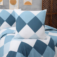 1 x RAW Customer Returns Vency bed linen 135x200 4-piece turquoise - Oeko-TEX 80 cotton 20 polyester, 2x duvet cover zipper 2x pillowcase 80x80 envelope closure, Quattro model - RRP €39.9