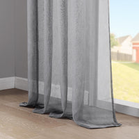 1 x RAW Customer Returns Topfinel Curtains with Ruffle Tape Gray Curtains Semi-Transparent Voile Curtain Living Room Modern 140 x 245 cm W x H Curtain Bedroom Window Curtains - RRP €27.99