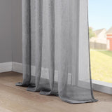 1 x RAW Customer Returns Topfinel Curtains with Ruffle Tape Gray Curtains Semi-Transparent Voile Curtain Living Room Modern 140x160cm WxH Curtain Bedroom Window curtains - RRP €20.99