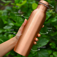 1 x RAW Customer Returns RAJRANG BRINGING RAJASTHAN TO YOU Copper Water Bottle, 34 oz, Leak Proof Designer Vessel, Ayurvedic Health Jug for Sports, Fitness, Yoga, 1000 ml - RRP €25.56