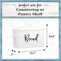 1 x Brand New Home Acre Designs Bread Bin Stainless Steel Large - High-quality metal bread box for bread storage - For bread, rolls, pastries - Storage box in country style with lid handles - White - RRP €31.46