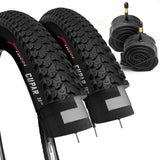 1 x RAW Customer Returns Fincci MTB Tires 26 x 2.125 Inch - Pair of Folding Cupar Tires with 2x Schrader Internal Valves Inner Tube for MTB Hybrid Mountain Bike Bicycle 57-559 - Pack of 2 - RRP €44.74