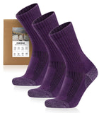 1 x RAW Customer Returns FORVEVO 3 Pairs Merino Hiking Socks Women 39-42 Purple, 60 Merino Wool Socks Women Padded, Thermal Socks, Sports Socks for Trekking Outdoor - RRP €18.14