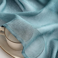 1 x RAW Customer Returns MIULEE Curtains with ruffle tape set of 2 curtains with eyelets curtains living room made of sheer voile curtains transparent bedroom dusty blue 140 x 145 cm - RRP €22.99