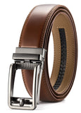 1 x RAW Customer Returns CHAOREN Leather Belt Men Brown Automatic Belt Men Leather 35mm for Suit and Leisure Micro-adjustable Belt without Holes - RRP €24.53