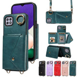 1 x RAW Customer Returns GoodcAcy Cell Phone Case Samsung Galaxy A22 5G Case with Strap Case Made of Microfiber Leather with Wallet and Card Slot, Cell Phone Chain Case Samsung Galaxy A22 5G Green - RRP €21.6