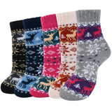 1 x Brand New ONEINHE 5 Pairs Women Thermal Socks Winter Thick Socks Ladies Warm Knitting Wool Socks Christmas Gifts for Women - RRP €27.6