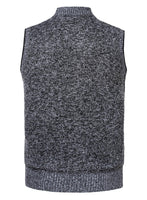 1 x Brand New Yukirtiq Men s Fleece Vest Knitted Vests Fleece Lining Sleeveless Cardigan Thick Gilet Casual Vest Pullover Cardigans Winter Vest with Zip Black L - RRP €21.64