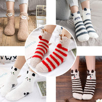 2 x RAW Customer Returns Zoylink Women Winter Socks Soft Socks Home Animal Socks Cute Girl Socks - RRP €39.34