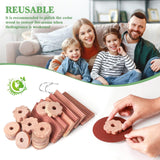 1 x RAW Customer Returns Yizhet - 6 cedar wood blocks - 10 cedar flowers against clothes moths - 10 moth stop wooden rings made of natural cedar wood, cedar wood natural product ideal for clothes hangers drawers - RRP €17.51