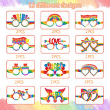 5 x RAW Customer Returns Tarklanda 24 Pieces Rainbow Gay Pride Party Glasses, Paper LGBT Party Glasses for Pride Parade Rainbow Party Costume Accessories Favors, Funny Rainbow Paper Glasses Gay Photo Props - RRP €47.45