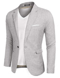 1 x RAW Customer Returns COOFANDY Men s Jacket Sporty Men s Leisure Blazer Regular Fit Suit Solid Modern Leisure Jacket with Breast Pocket Light Gray XXL - RRP €68.99